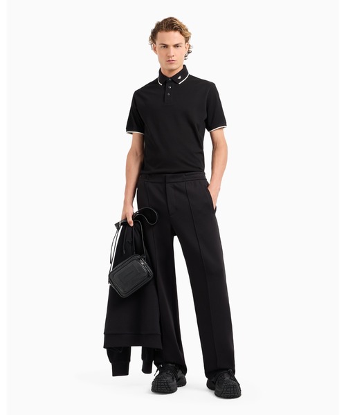 エンポリオアルマーニ ポロシャツ ストレッチ ネイビー XXL ロゴワッペン EMPORIO ARMANI ポロシャツ 「エンポリオ アルマーニ