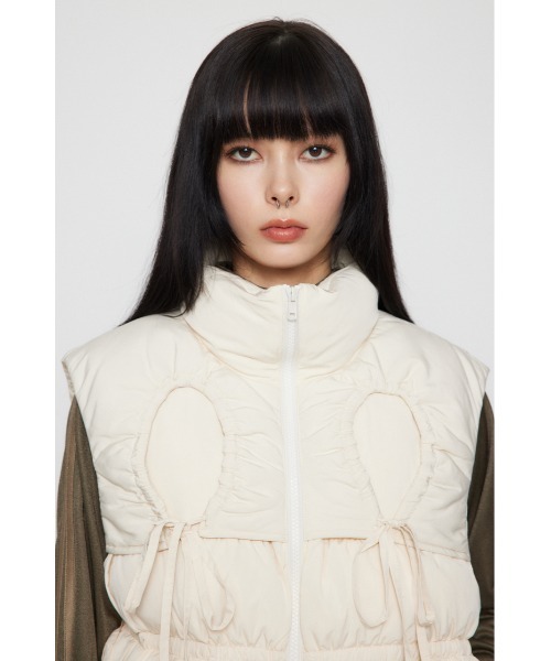 LAGUA GEM ダウンベスト ベスト SHIRRING RIBBON レディース