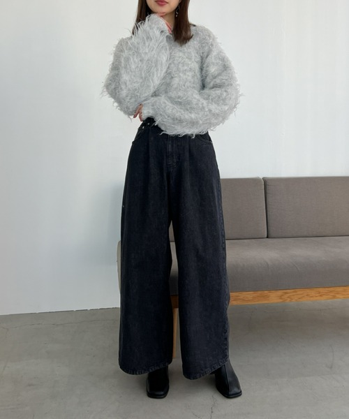 Olu. オルドット シャギーショートニット Olu.（オルドット） ニット セーター ミックスシャギーショートニット