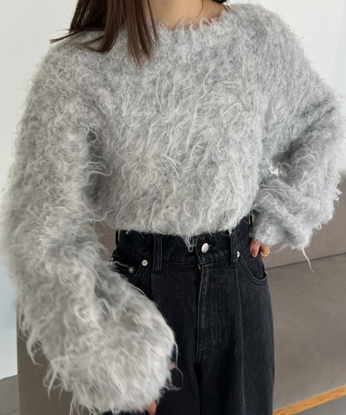Olu. オルドット シャギーショートニット Olu.（オルドット） ニット セーター ミックスシャギーショートニット