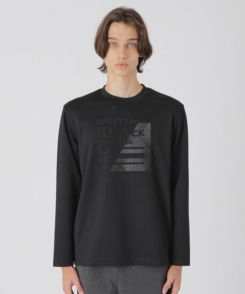 BLACK LABEL CRESTBRIDGE カットソー M 黒 ガーズマンエンブロイダリーカットソー（カットソー）｜BLACK
