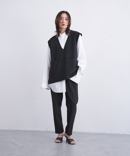 スラックス パンツ タックテーパードパンツ レディース | nearness