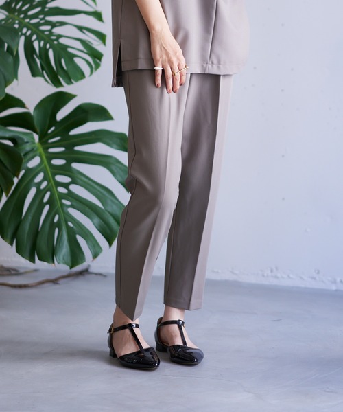 スラックス パンツ タックテーパードパンツ レディース | nearness | 12