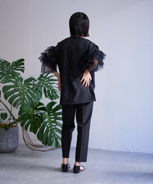 スラックス パンツ タックテーパードパンツ レディース | nearness | 20