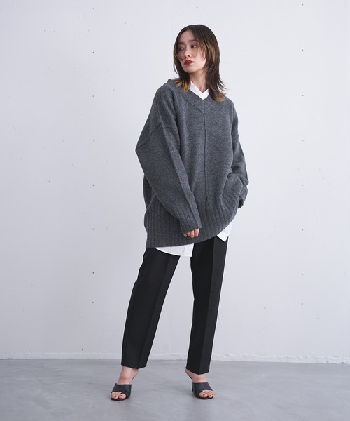 スラックス パンツ タックテーパードパンツ レディース | nearness | 09