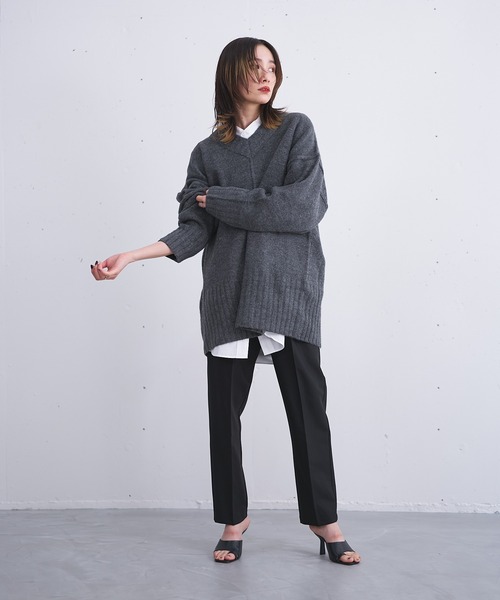 スラックス パンツ タックテーパードパンツ レディース | nearness | 10