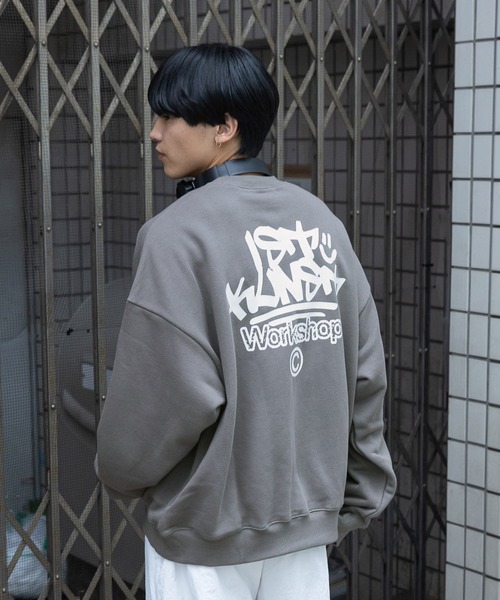 トレーナー スウェット 「UNISEX」ISTKUNST／TAGロゴプルオーバー（ウラケ） レディース メンズ