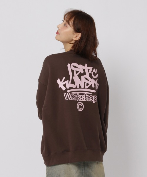 トレーナー スウェット 「UNISEX」ISTKUNST／TAGロゴプルオーバー（ウラケ） レディース メンズ ISTKUNST トレーナー スウェット 「UNISEX」ISTKUNST／TAGロゴ