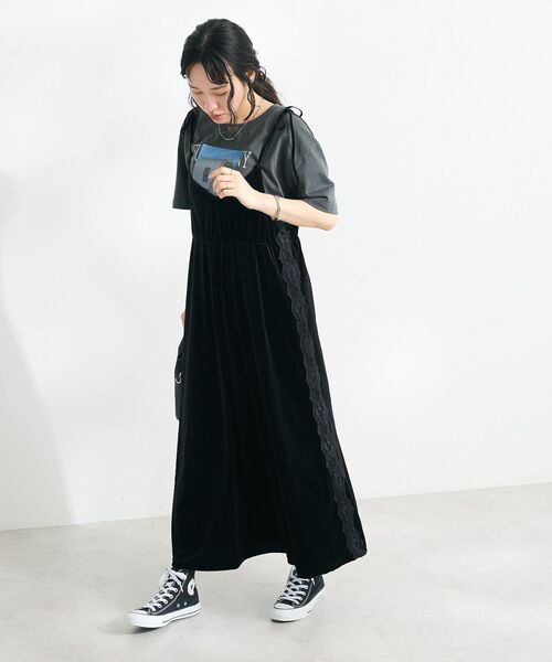 【タグ付き未使用】レジャ　ワンピース　ベロア　レース　リボン付き　フリーサイズ 楽天市場】【LEJA】リボン付きシアーボレロ刺繍レースキャミ