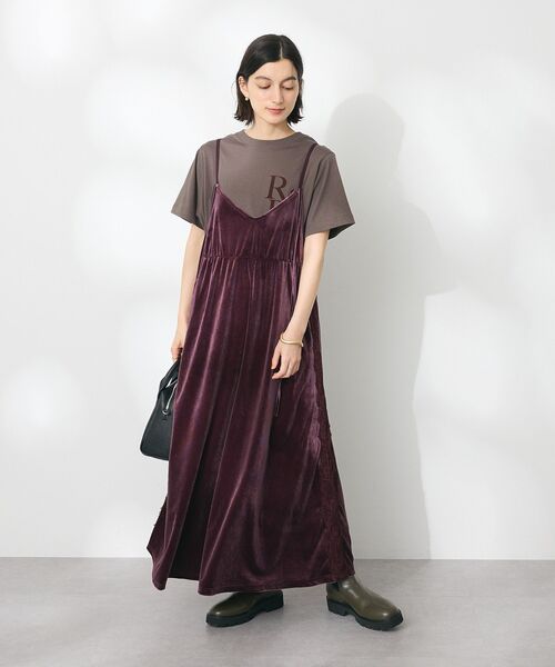 かきぶちもものベロアキャミワンピース INTER FACTORY（インターファクトリー）の「かきぶちももの