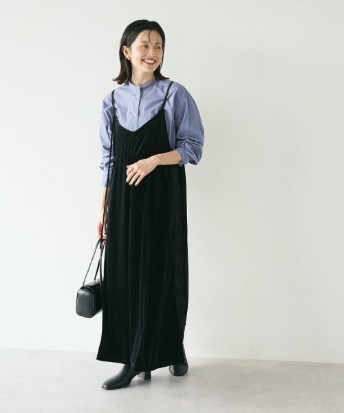 かきぶちももの ベロアキャミワンピース INTERFACTORY INTER FACTORY（インターファクトリー）の「かきぶちももの
