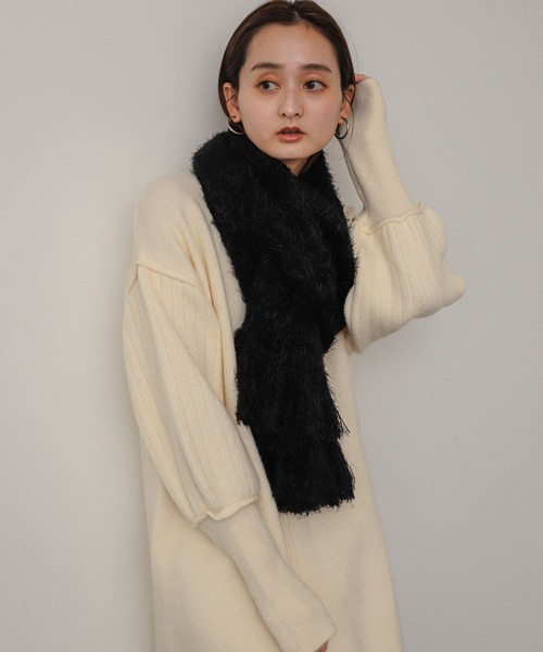 SENSE OF PRICE 【マフラー付き】 SENSE OF PLACE by URBAN RESEARCH ストール マフラー シャギー