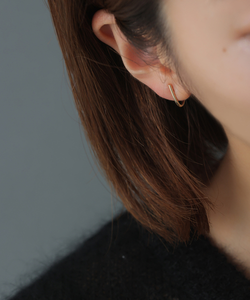 Lilas ピアス J型パイプピアスS K10（両耳） レディース