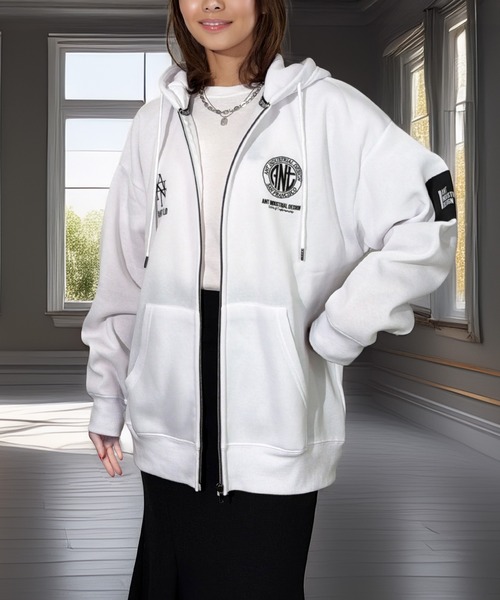 Candlestick パーカー ANT グラフィック フードロゴ ジップ パーカー