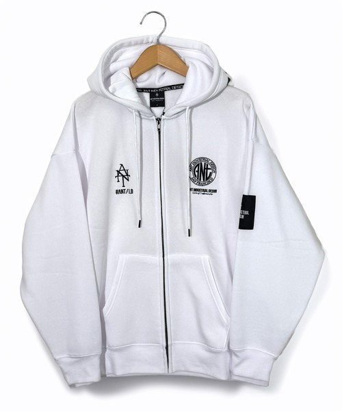 Candlestick パーカー ANT グラフィック フードロゴ ジップ パーカー