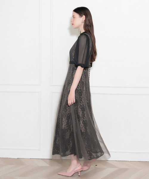 「Leja」 半袖ワンピース MEDIUM グレー レディース Leja 「Leja」 半袖ワンピース MEDIUM グレー レディース
