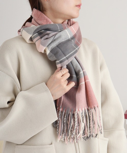 Ree&Mee ストール マフラー 大判サイズ レトロ チェック ストール