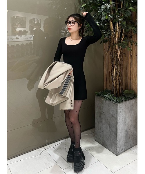 Darich（ダーリッチ） ワンピース シルエットカットミニワンピース