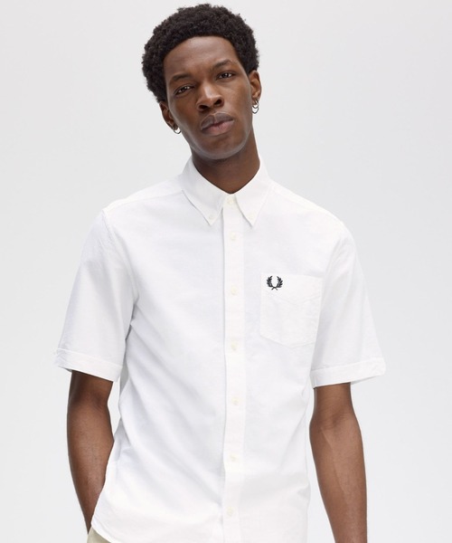 FRED PERRY▼美品 オックスフォードシャツ ホワイト FRED PERRY（フレッドペリー） シャツ Oxford Shirt／オックスフォード