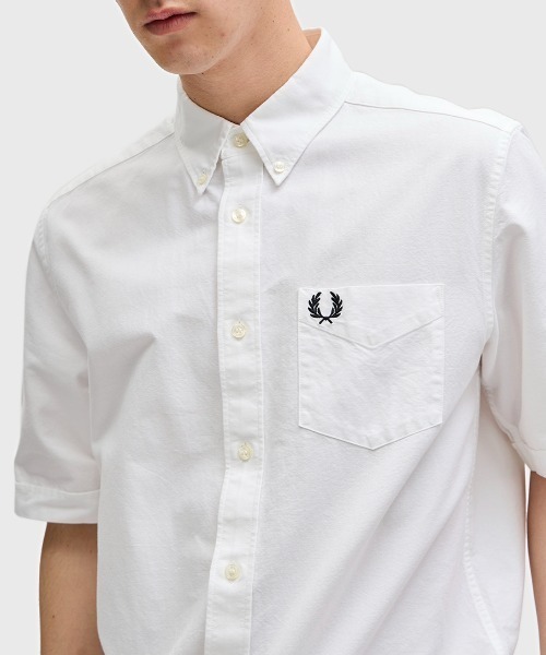 FRED PERRY 半袖シャツ FRED PERRY 「FRED PERRY」 チェック柄半袖シャツ S ネイビー