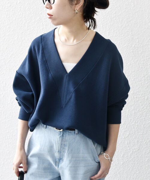 tシャツ Ｖネックレイヤードプルオーバー レディース SHIPS any tシャツ any:「手洗い可能」サカリバ 深Vネック