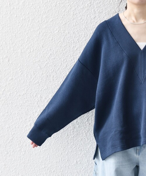 tシャツ SHIPS any:「手洗い可能」サカリバ 深Vネック ルーズ プルオーバー レディース SHIPS any:〈手洗い可能〉サカリバ 深Vネック ルーズ プル