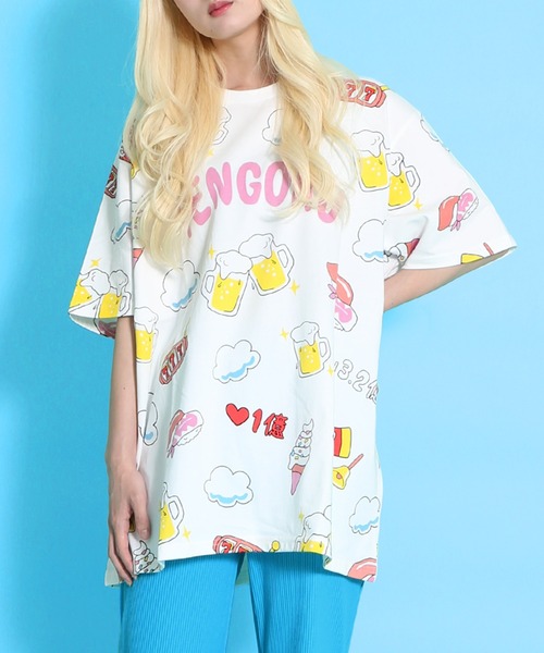 PUNYUS ♡プニュズ ♡MATSURI Tシャツ size3 PUNYUS（プニュズ） tシャツ 祭り総柄Tシャツ(MATSURI) レディース