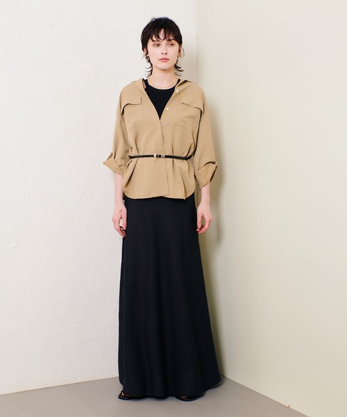 お決まり品　allureville 　シャツ　カルゼターンバックシャツ allureville（アルアバイル） ブラウス シャツ CRISPYカルゼターン