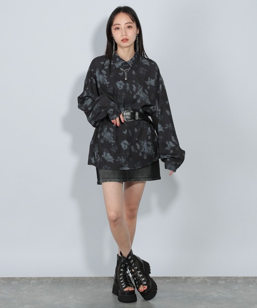 HARE 【WEB限定】マルチマテリアルパターンシャツ SS セール】【WEB限定】マルチマテリアルパターンシャツSS(HARE