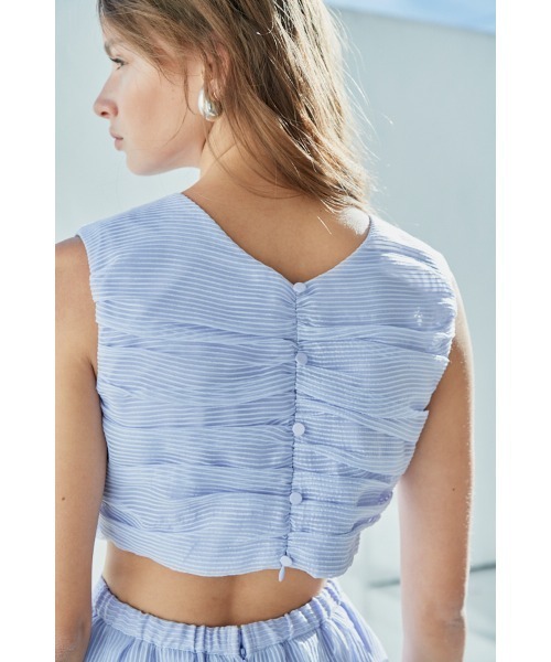 Estella.K ワンピース Cello Cut-our Dress シアーシャーリングタック 