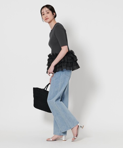 UNITED ARROWS ニット セーター リボン ペプラム レディース