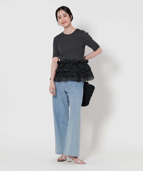UNITED ARROWS ニット セーター リボン ペプラム レディース