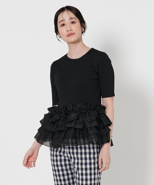 ユナイテッドアローズ　ペプラムニット UNITED ARROWS ニット セーター リボン ペプラム レディース