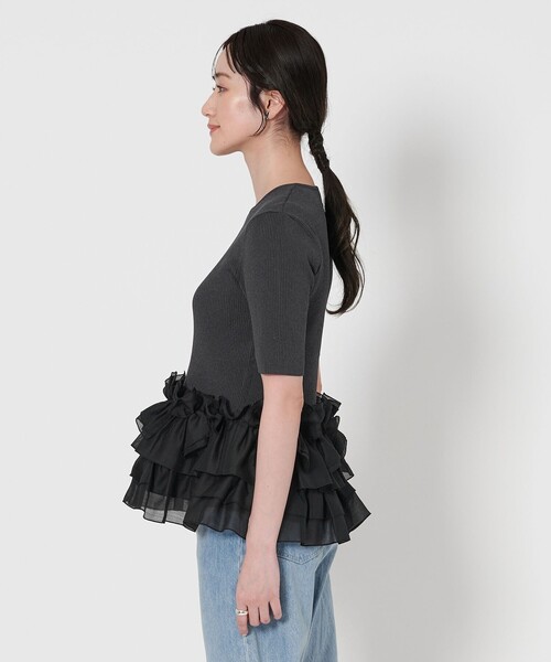 UNITED ARROWS ニット セーター リボン ペプラム レディース