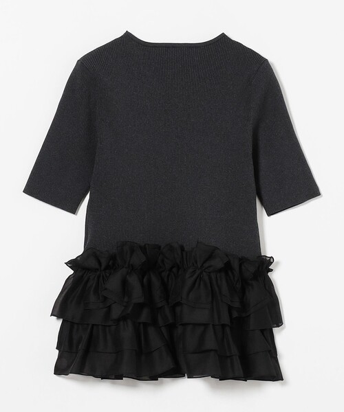 値下げ★美品★ UNITED ARROWS ペプラムニット 黒 フリー UNITED ARROWS ニット セーター リボン ペプラム レディース