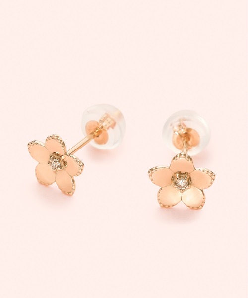 Jewel closet by L&Co. ピアス K10 フラワー モチーフ ピアス