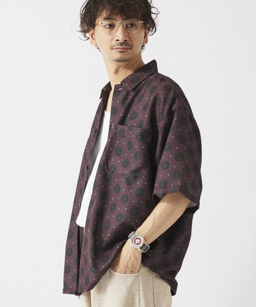 JOURNAL STANDARD relume シャツ ホールパターンプリント 半袖