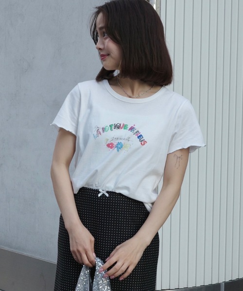 tシャツ drawing flower T レディース