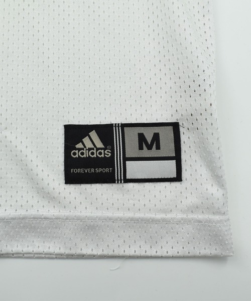 アディダス　プラシャツ　ゲームシャツ　ビンテージ 90年代 90s アディダス スポーツ 白 ホワイト 黒 ブラック