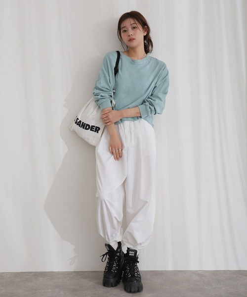 tシャツ コットンゆったりロングスリーブカットソー レディース