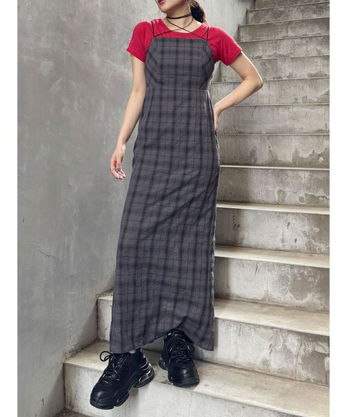 MURUA 2WAYチェックキャミワンピース 【WEB限定】 MURUA ワンピース 「WEB限定」2WAYチェックキャミワンピース