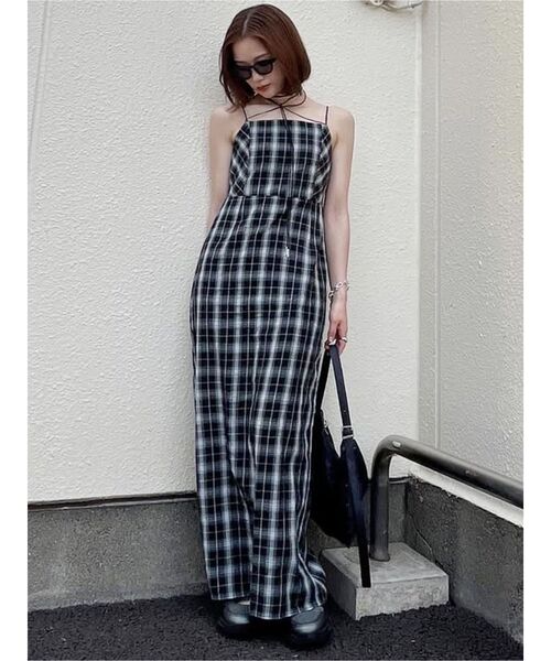 MURUA 2WAYチェックキャミワンピース 【WEB限定】 MURUA ワンピース 「WEB限定」2WAYチェックキャミワンピース