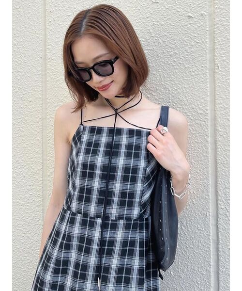 MURUA ワンピース 「WEB限定」2WAYチェックキャミワンピース