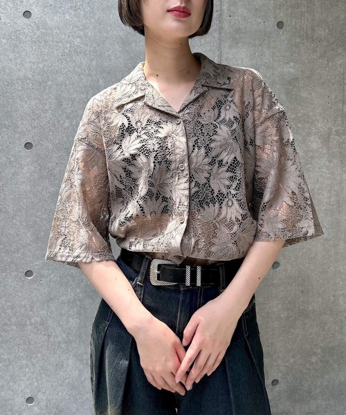 「PAGEBOY」 半袖シャツ FREE ブラック系その他 レディース PAGEBOY 「PAGEBOY」 半袖シャツ FREE ブラック系その他