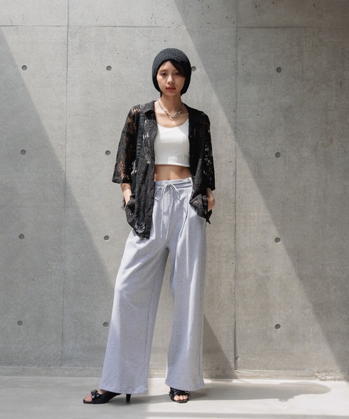 ブラウス シャツ 「UNISEX」パッチトロミカイキンシャツ レディース メンズ PAGEBOY ブラウス シャツ レースカイキンシャツ (半袖