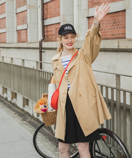 「BONLECILL」 トレンチコート FREE ベージュ レディース_画像2