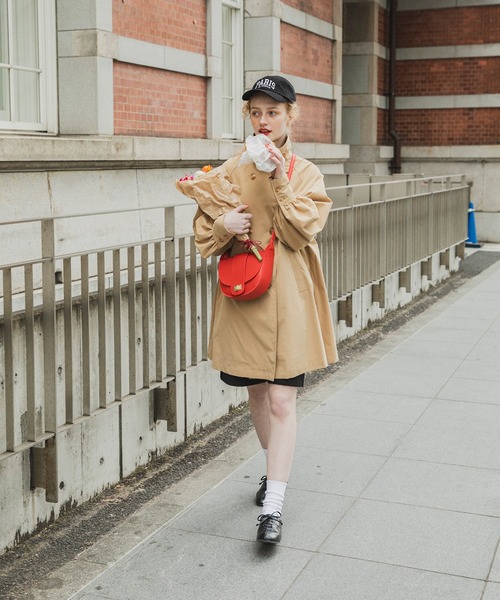 「BONLECILL」 トレンチコート FREE ベージュ レディース_画像6