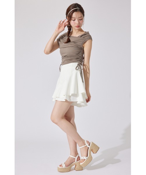 新品rienda レイヤードヘムコルセットスカート〔インパン有り〕 rienda | 【AKB48 秋山由奈さん着用】レイヤードヘムコルセット