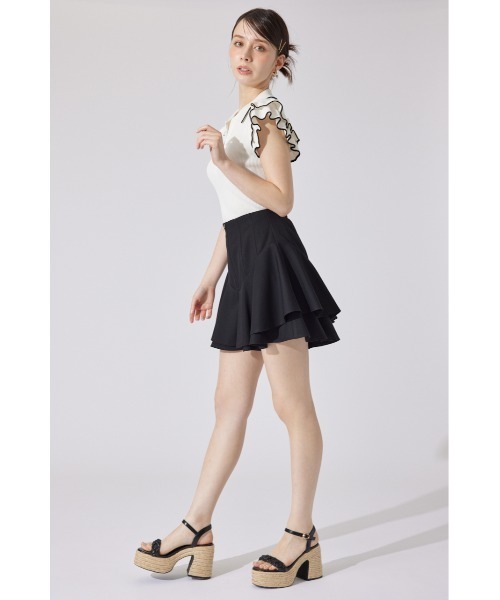 新品rienda レイヤードヘムコルセットスカート〔インパン有り〕 rienda スカート 「AKB48 秋山由奈さん着用」レイヤードヘム