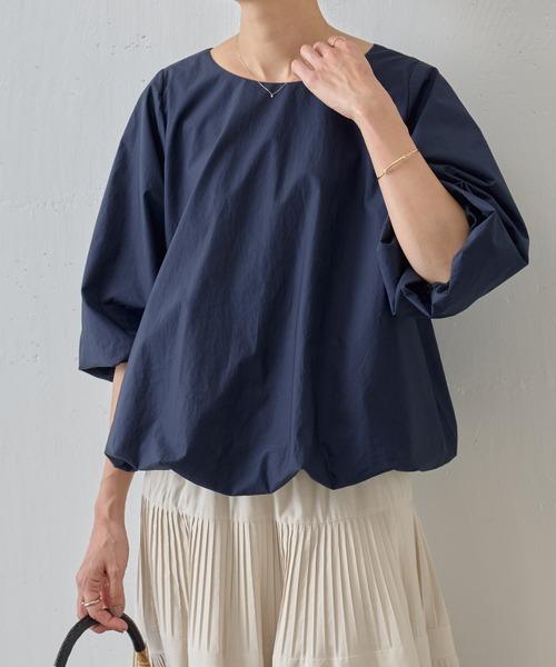 「BEARDSLEY」 7分袖ブラウス FREE ネイビー レディース